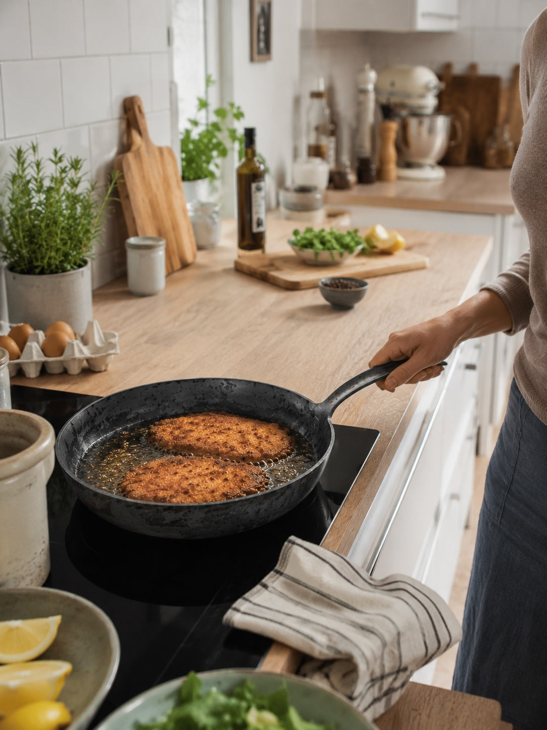 Waidler pan with handle
